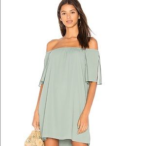 Three eighty two Green off- the shoulder dress